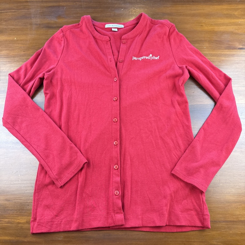 Women's Pampered‎ Chef T- Shirt Cardigan by Port Authority Red Size M
